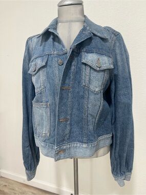 Ganni Two-Tone Blue Denim Jacket